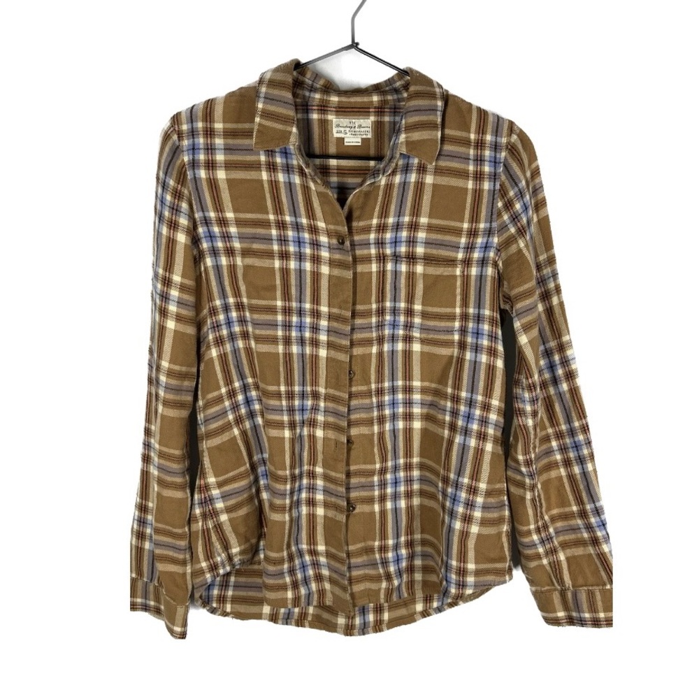 Madewell Broadway and Broome Brown Plaid Flannel size S